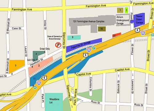 directions to Aetna's Hartford office