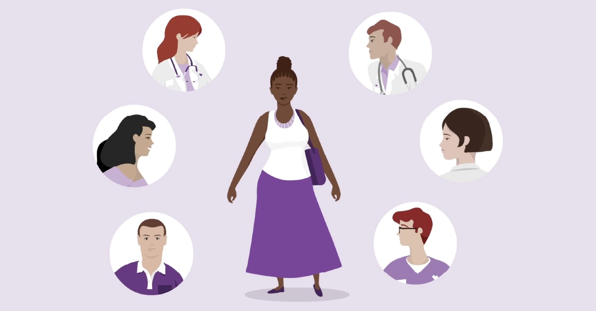 Drawing of a group of doctors