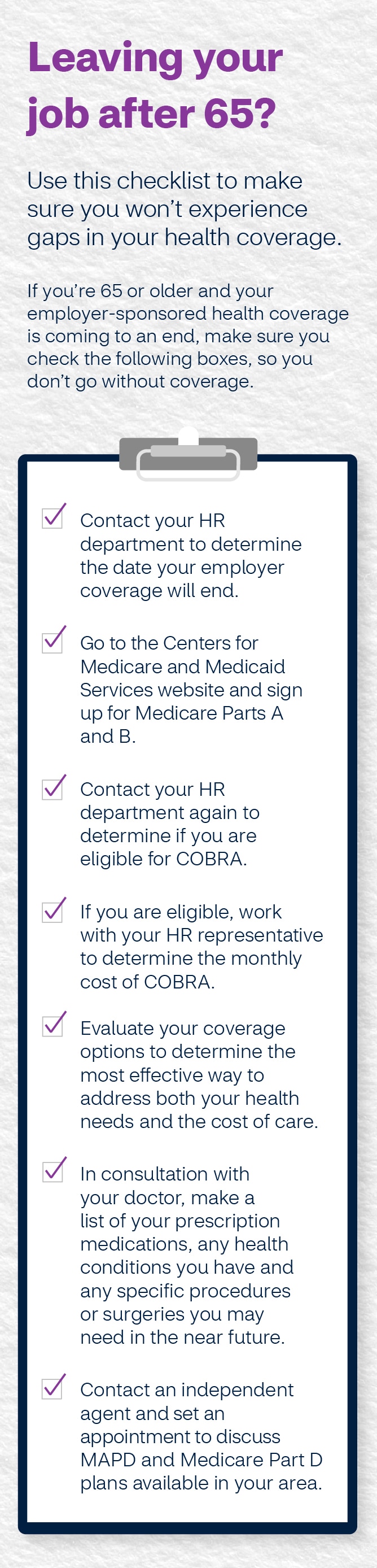 Avoid Coverage Gaps if Leaving Your Job After You Turn 65 | Aetna Medicare