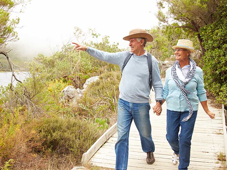 Couple on nature walk